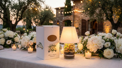tavolo wedding addobbato con bomboniera green