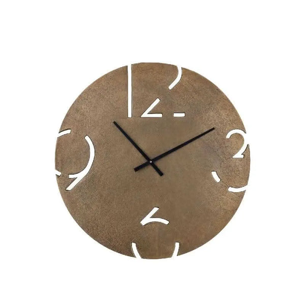 Zafrina Brass alu horloge ronde chiffres découpés S