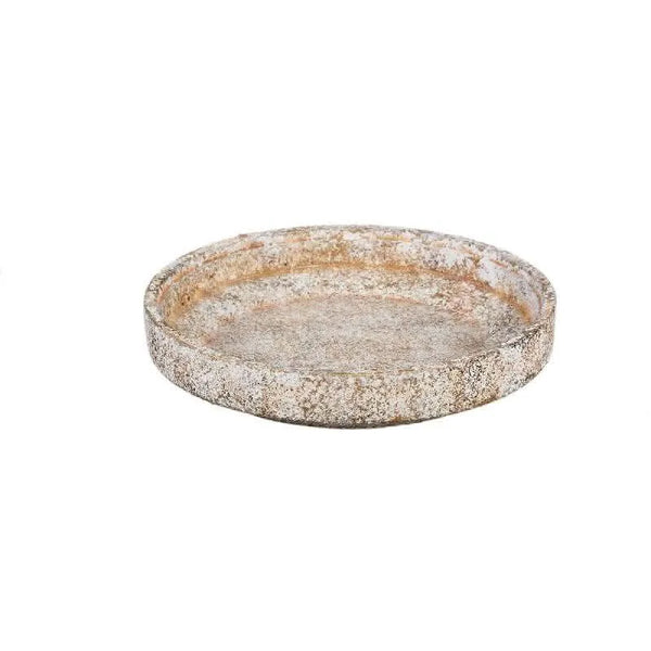 Bol rond en ciment crème Nurin avec bordure petit