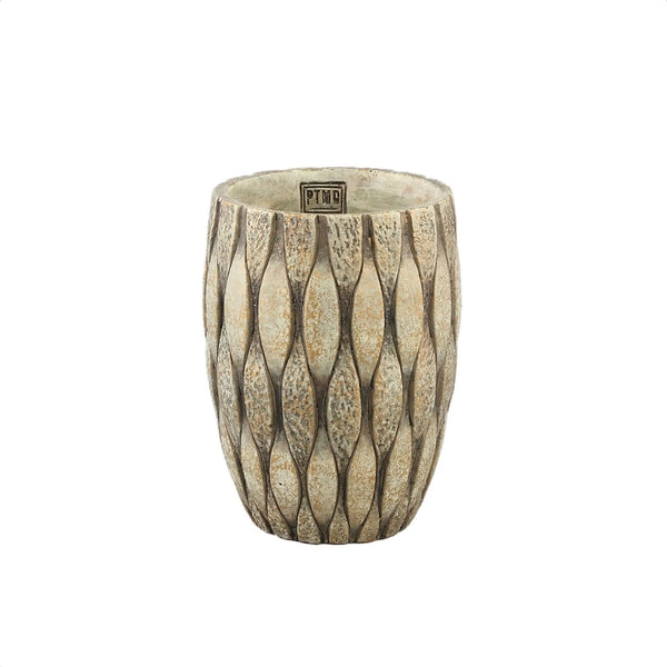 Joedi Pot en ciment taupe structure mixte rond M