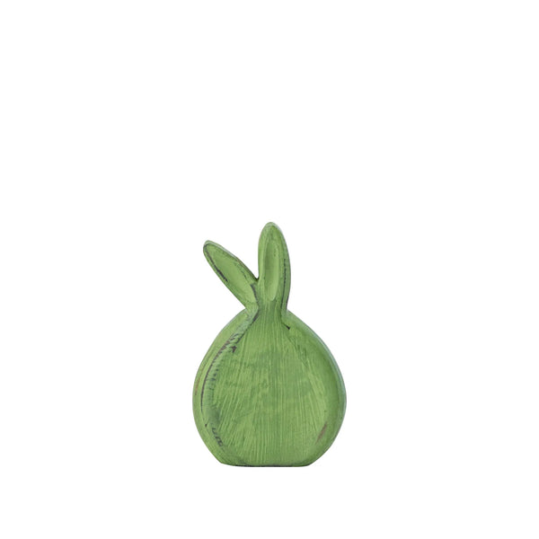 Statue de lapin en bois de manguier vert Jardel S