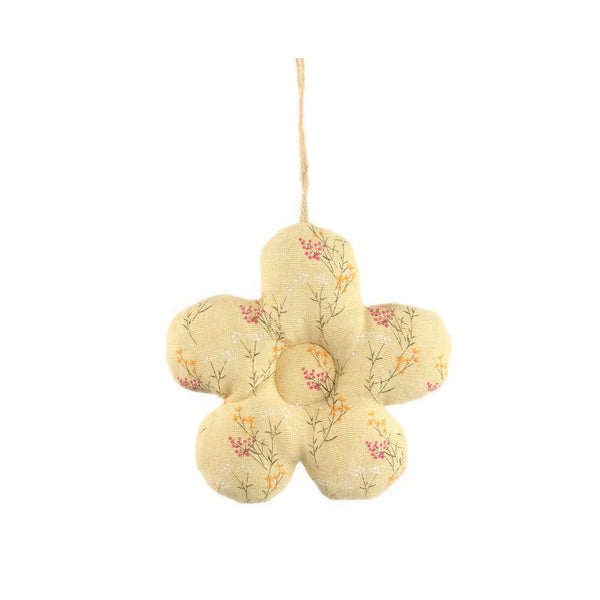 Cintre en tissu à motif floral Anh jaune L