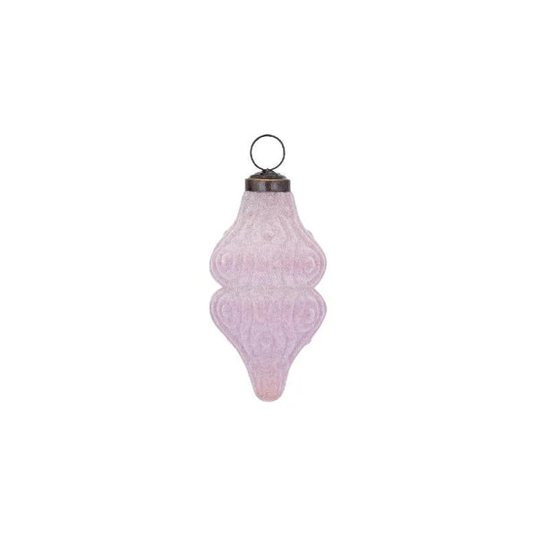 Jeyden Support de décoration en verre rose floqué S