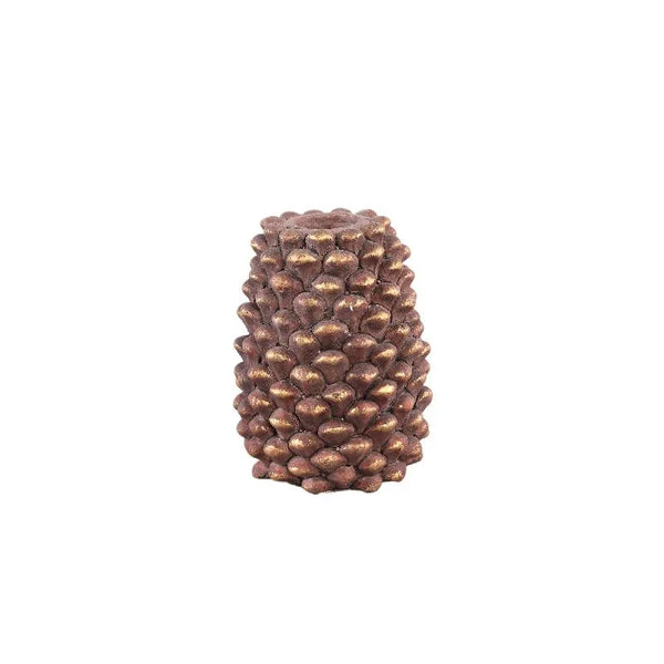 Bougeoir en forme de pomme de pin marron foncé (1 pièce)