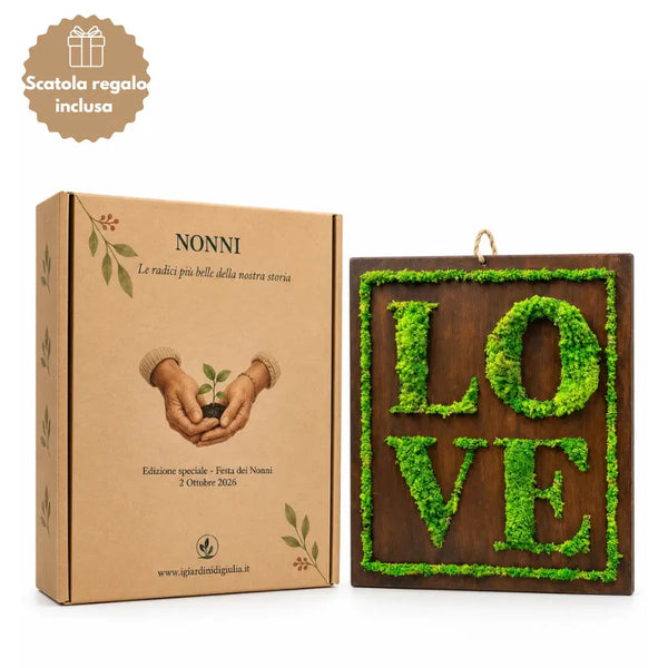 Tableau en mousse stabilisée avec inscription LOVE – 40x35 cm avec coffret cadeau