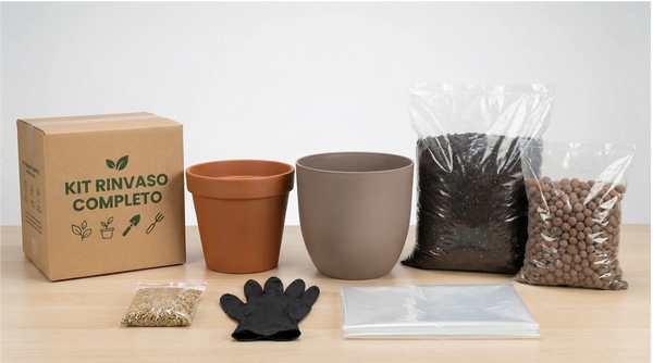 Kit Rinvaso completo per Piante da Interno con Coprivaso – Ø25 cm
