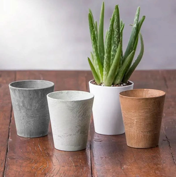 Pots de fleurs Artstone Claire blancs 8x9cm