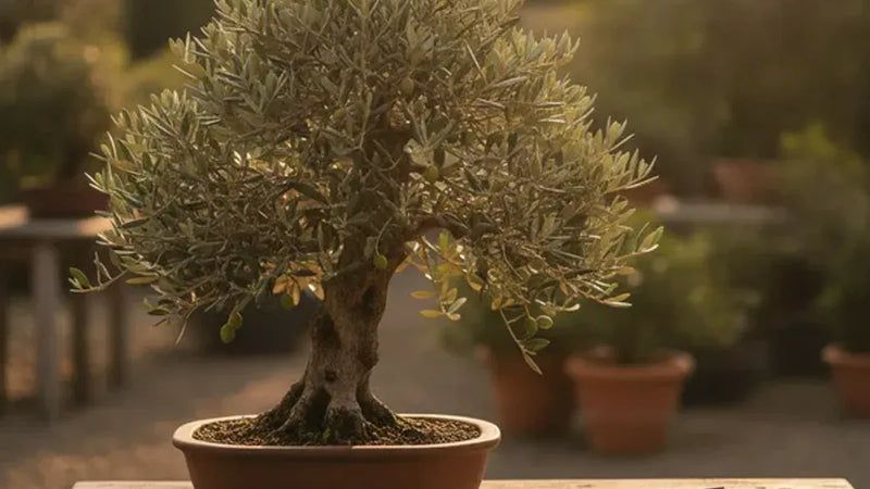 bonsai olivo settembre luce autunnale