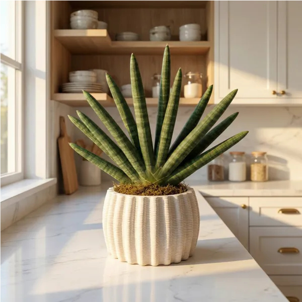 Sansevieria Cylindrica : une élégance sculpturale qui défie le temps et nécessite peu d’entretien.