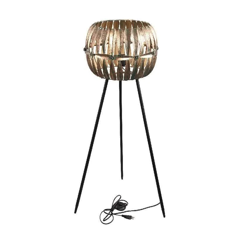 Ixavi Gold iron floor lamp wide knotted look shade - i Giardini di Giulia  