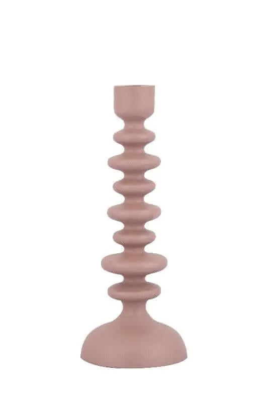 Lisanne Bougeoir alu moulé beige cercles L