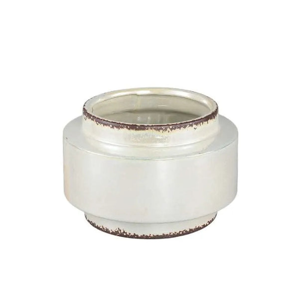 Melodi Pearl pot en céramique rond brillant M