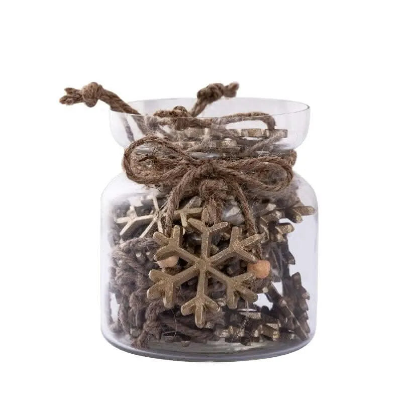 Myrcella Gold alu snowflake hanger in jar - i Giardini di Giulia  