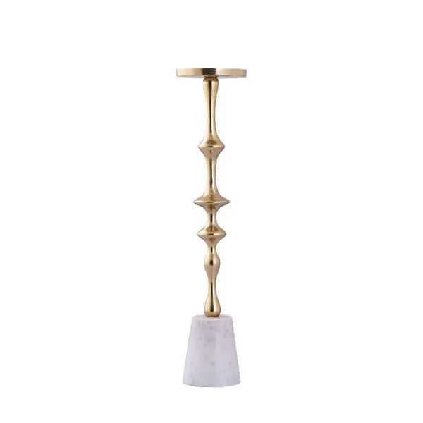 Cassady Gold aluminum candle holder on marble base S
