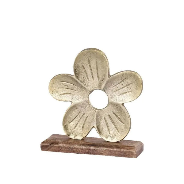 Freya gold casted alu flower shaped statue L