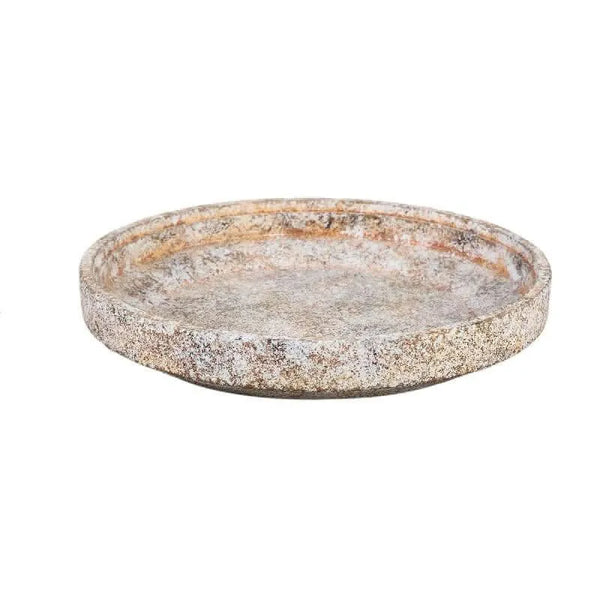 Bol rond en ciment crème Nurin avec bordure grand