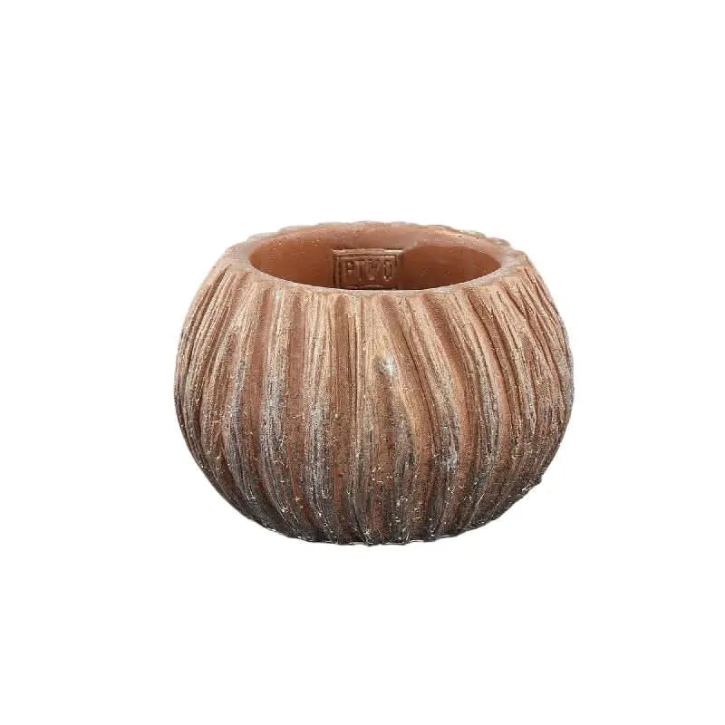 Revil Copper cement pot round with stripes S - i Giardini di Giulia  