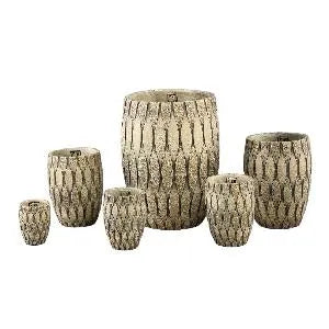 Joedi Taupe cement pot mixed structure round XS - i Giardini di Giulia 