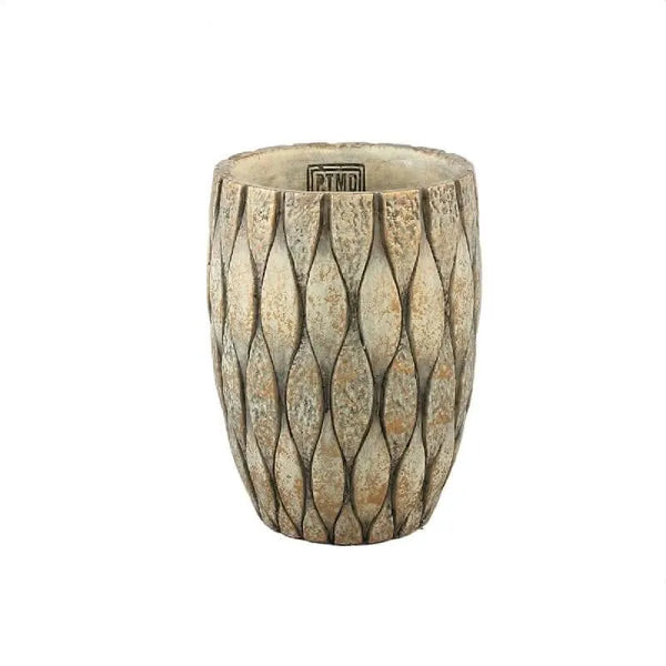 Joedi Taupe cement pot mixed structure round L