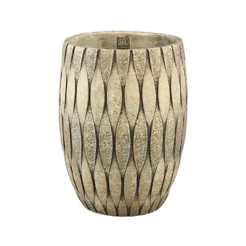 Joedi Taupe cement pot mixed structure round big S - i Giardini di Giulia  