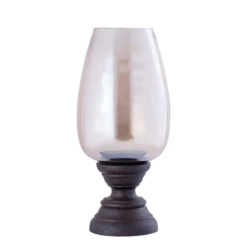Qez Brown mango wood stormlight smoke glass XL - i Giardini di Giulia  