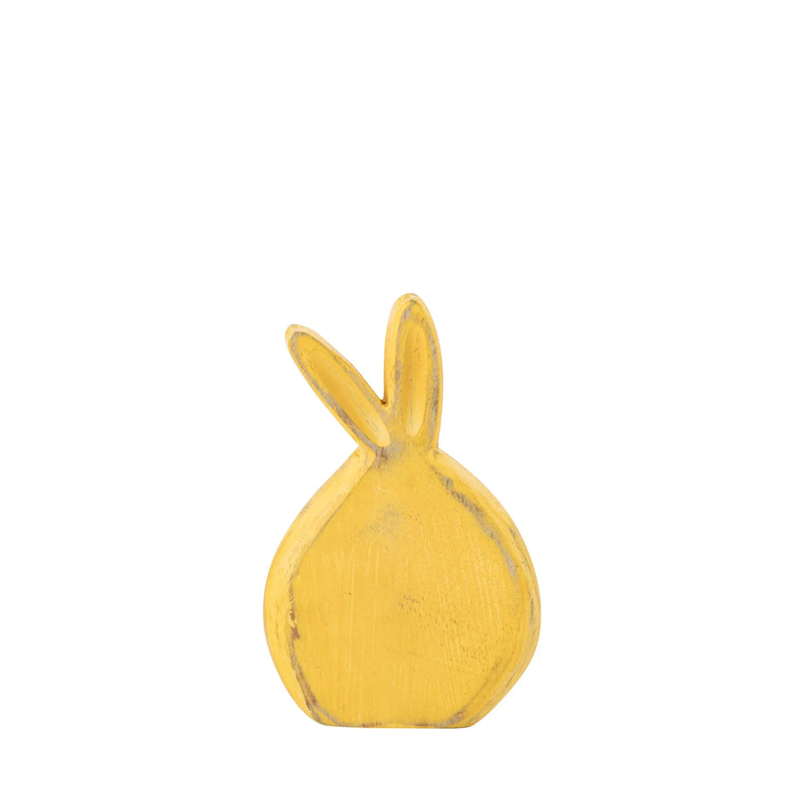 Jardel Yellow mango wood rabbit statue S - i Giardini di Giulia  