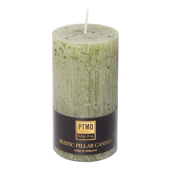 NOUVEAU Bougie rustique pilier olive 80x60
