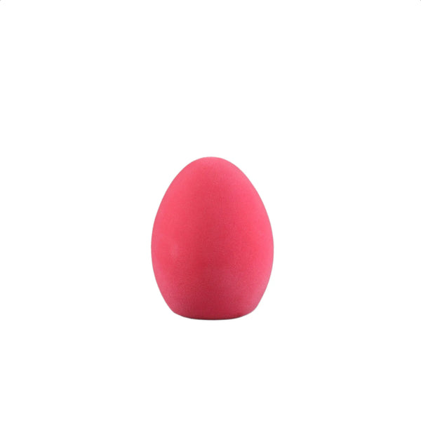 Œuf de Pâques Kassem rose floqué, décor en terre cuite, taille S