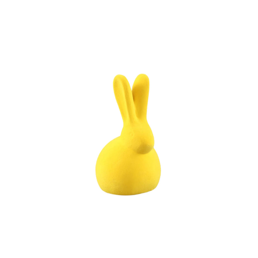 Iagan Yellow flocking terracotta rabbit sitting S - i Giardini di Giulia  