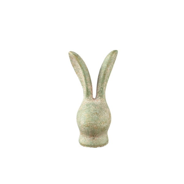 Remy Green cement rabbit head shaped statue S