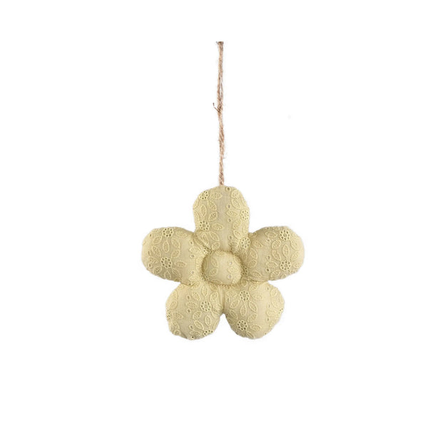 Cintre en tissu jaune Anh en forme de fleur L