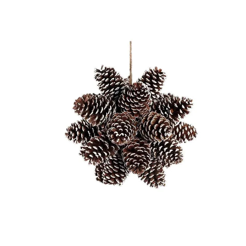 Phine Brown hanging pinecone ball with snow - i Giardini di Giulia 