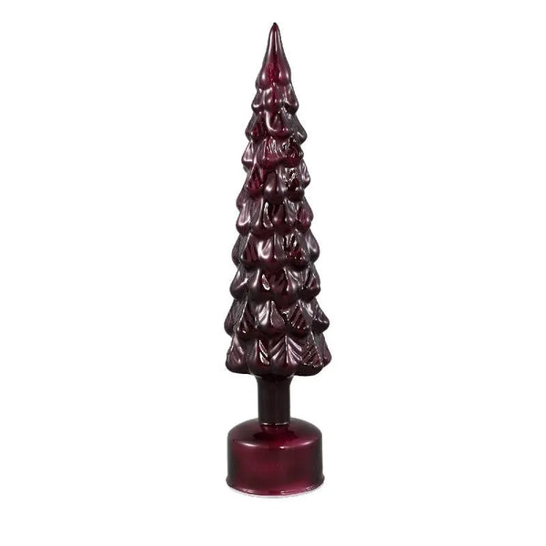 Statue d'arbre animée en verre Carolle Burgundy LED A