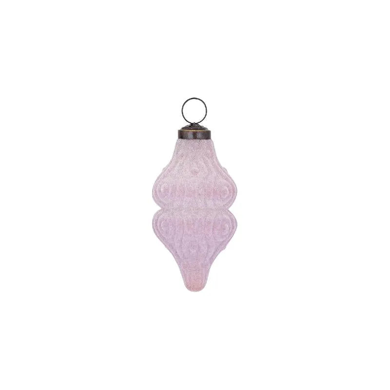 Jeyden Support de décoration en verre rose floqué S