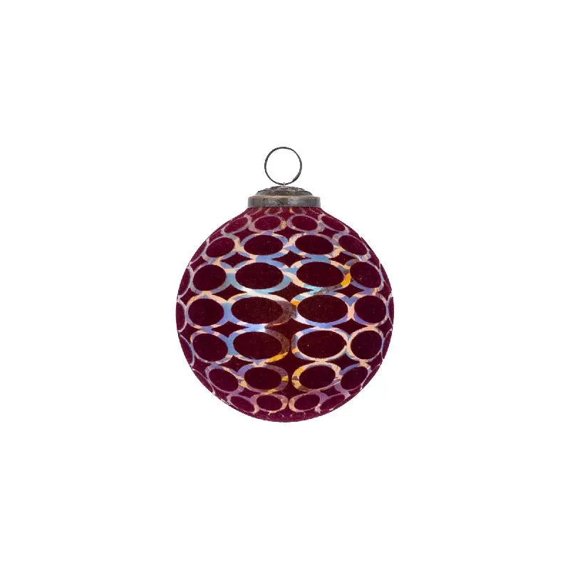 Boule de verre ronde Jeyden Burgundy floquée XS