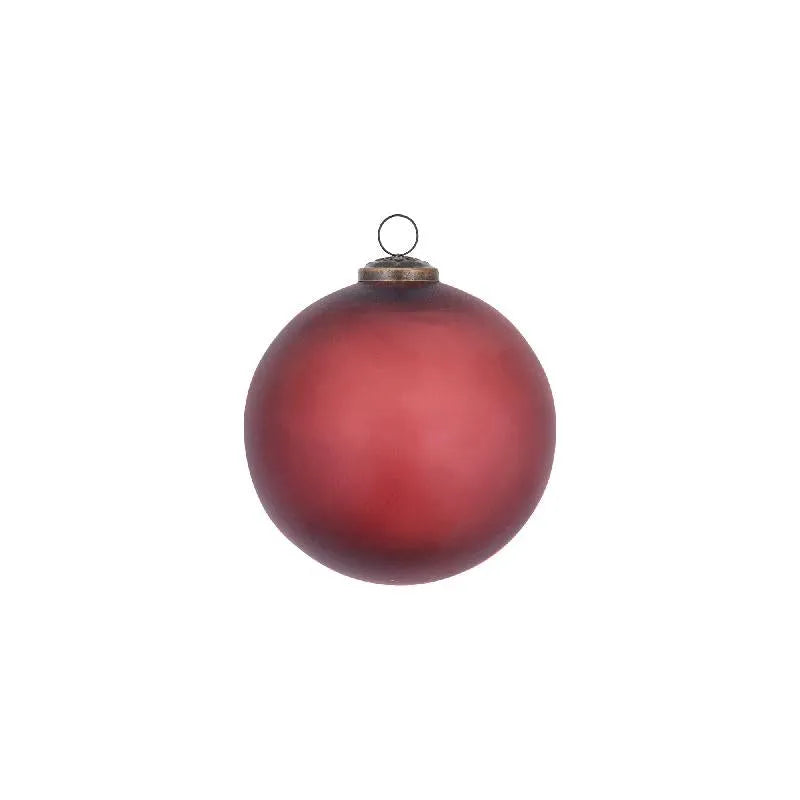Elian Burgundy round glass ball matt M - i Giardini di Giulia 