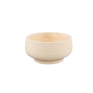 Laim Cream coupelle ronde en ciment motif pois S