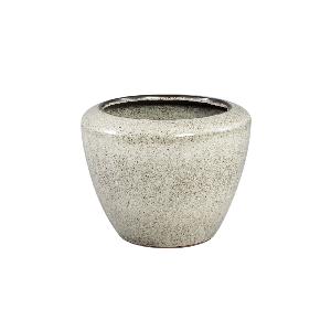 Cache-pot rond en céramique lisse beige Kyleigh M