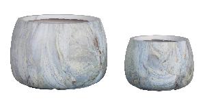 Amilee Blue GRC aspect marbre pot rond L