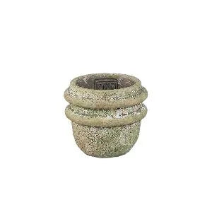 Almeda Green cement pot with 2 borders XS