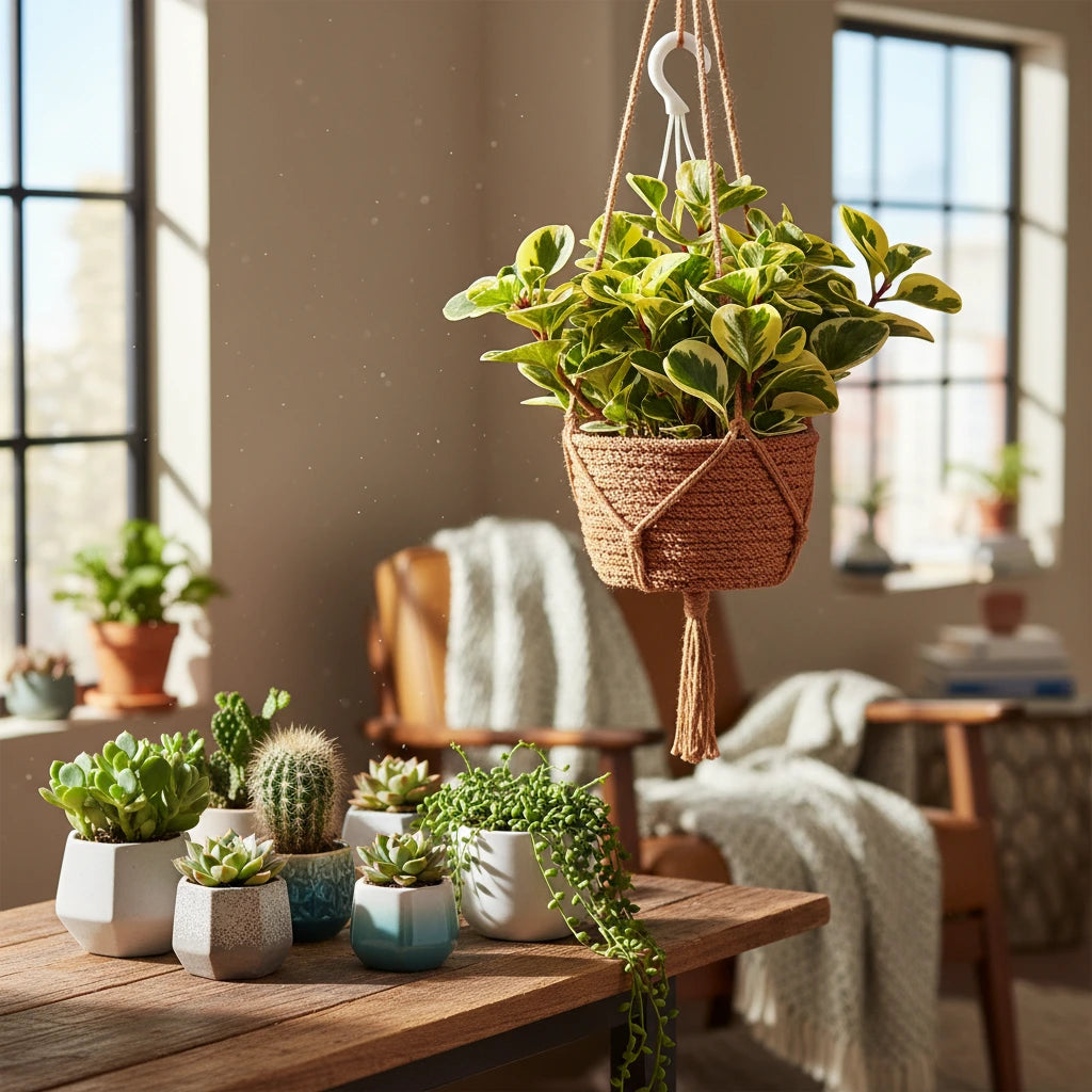 Peperomia Obtusifolia variegata - vista ravvicinata delle foglie carnose variegate