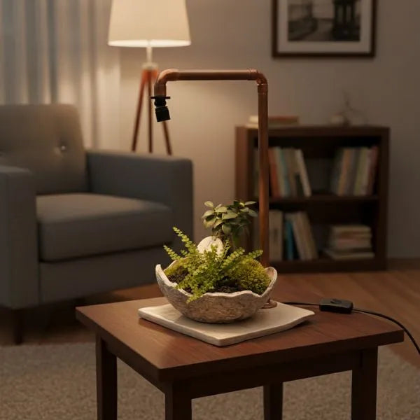 Lampada per Terrarium in Rame con Base in Ceramica Artigianale – 21x21 e 30x30 cm - 30x30 - 30x30