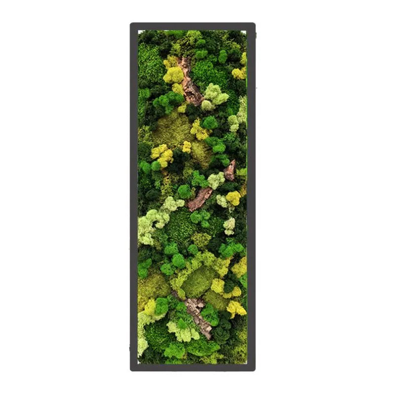 Quadro muschio stabilizzato - dettaglio texture di muschio e licheni con inserti in sughero naturale