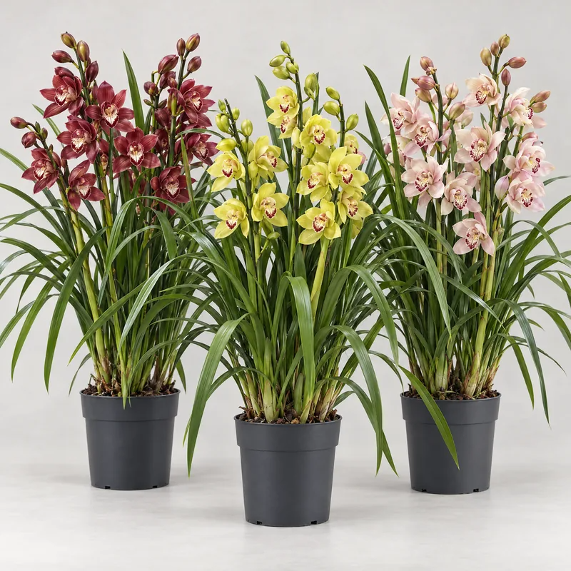 Cymbidium colori misti D.14 H.90 cm 4-5 steli