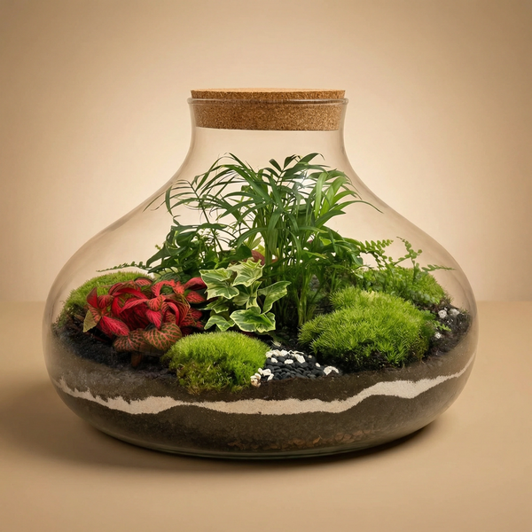 Terrarium Duca XXL avec plantes vertes