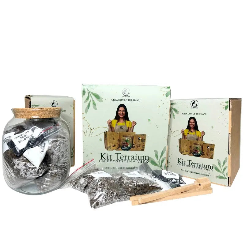 Kit Terrarium Grande Ø18 × 25 cm – Extra, Senza Piante | Made in Italy