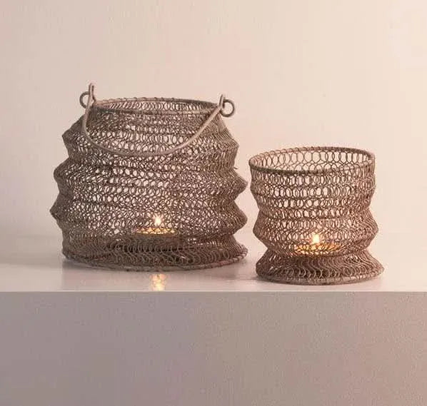 Lanternes pliantes Gusta, gris, 20 cm