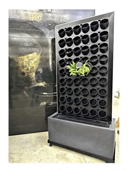 Struttura modulare a parete Verde Viva vuota con alloggiamenti per piante

