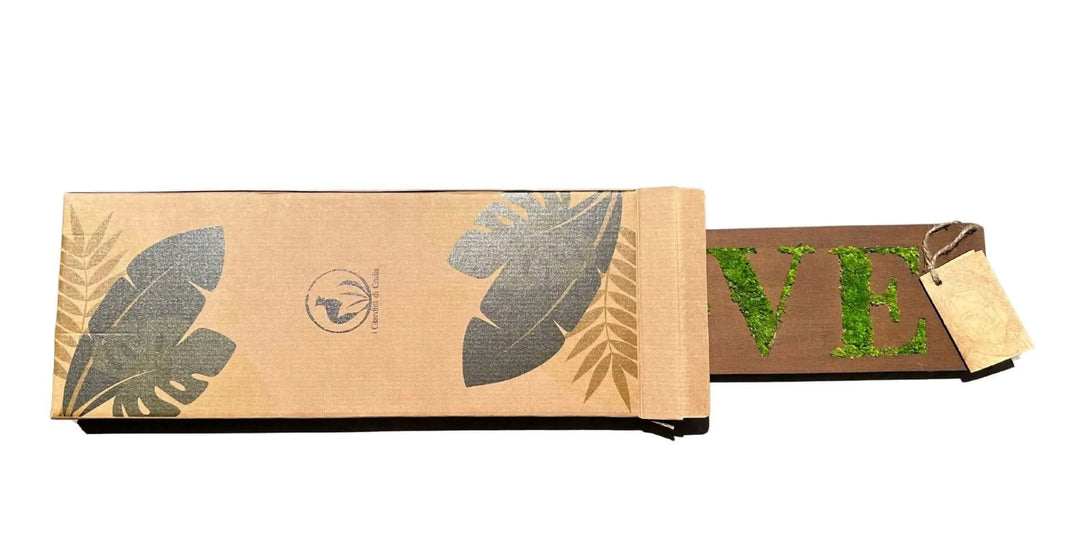 Quadro muschio stabilizzato - esempio di ambientazione su una parete chiara in un soggiorno moderno