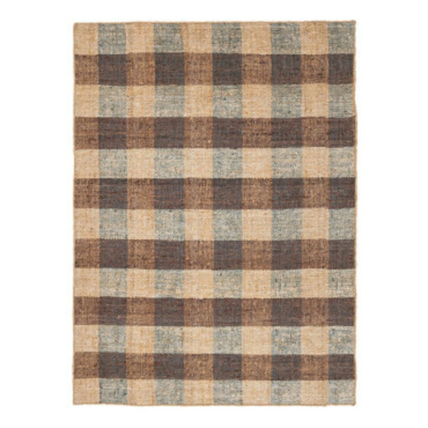 Tapis du Rwanda à carreaux bruns
